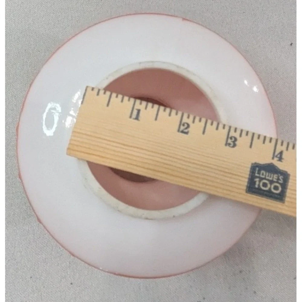 Vintage Cased Glass Lamp Shade Coral Pink Swirl Ribbed Satin Finish 3.25 Fitter